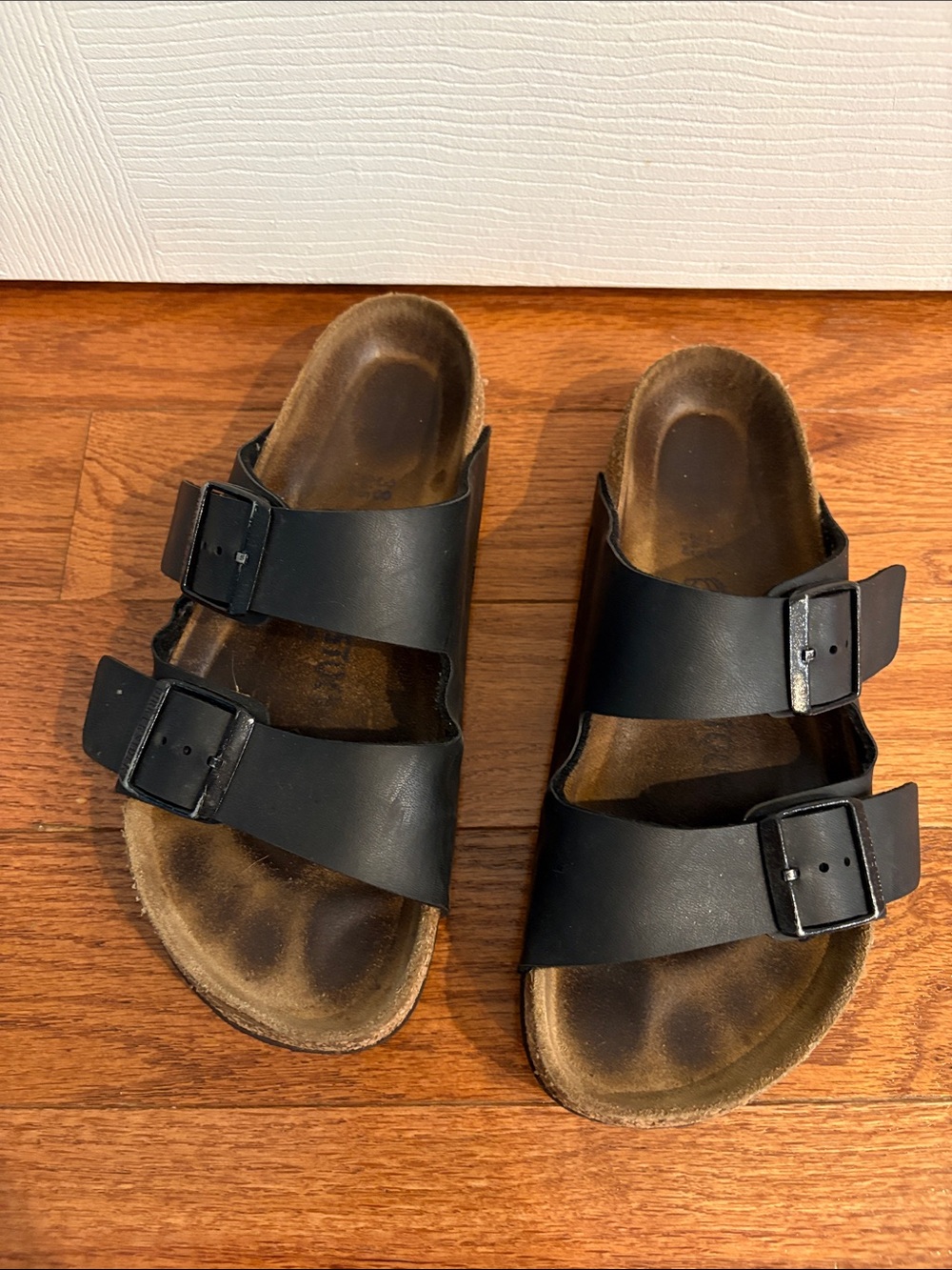 Birkenstock Black Two-Buckle Arizona Slide Sandals - 38 (Used/Worn)